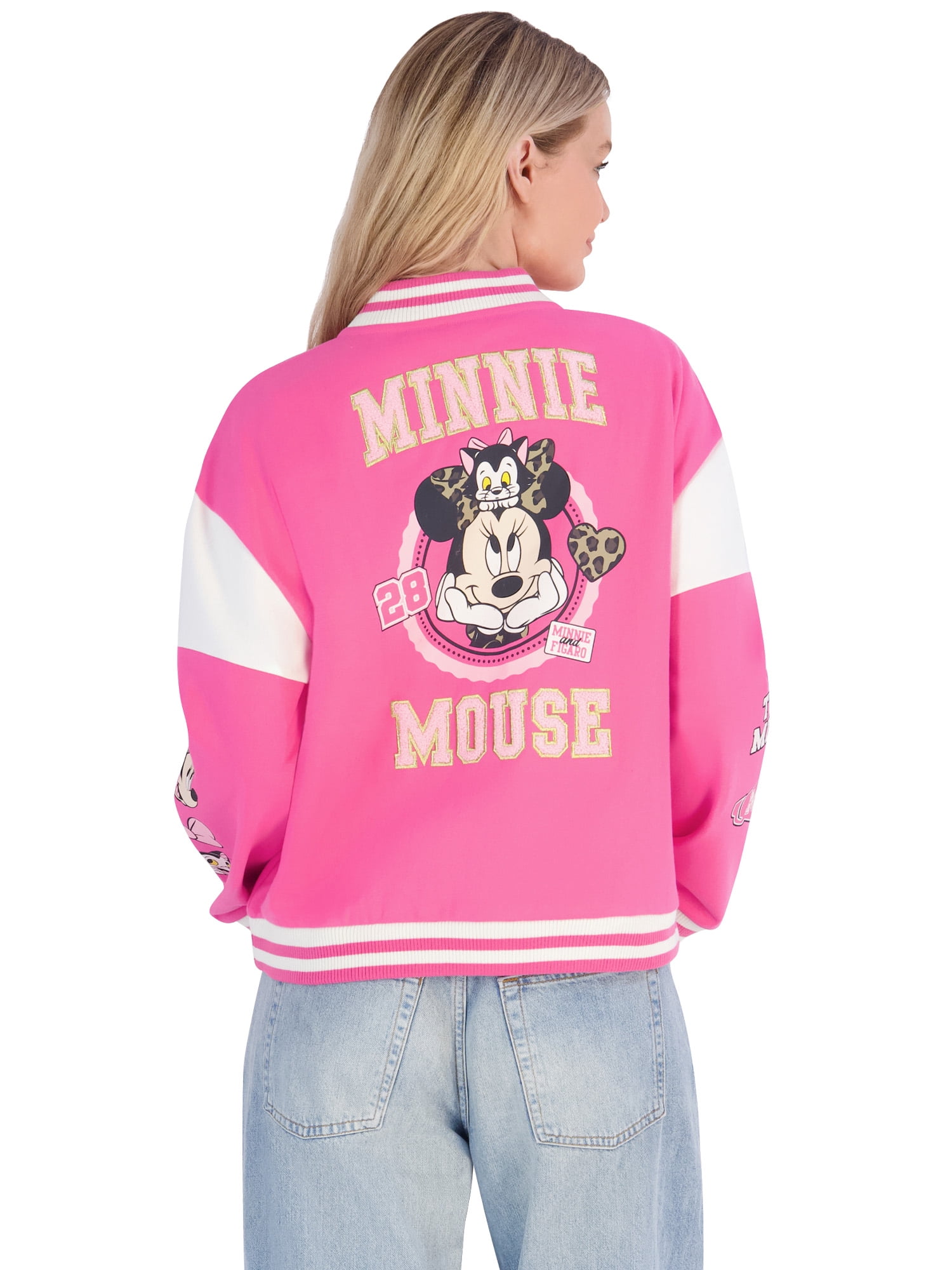 Disney Minnie Mouse Women's Graphic Bomber Jacket, Sizes XS-3XL