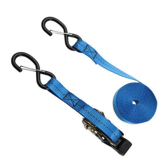 Unique Bargains Ratchet Tie Down Straps Adjustable 800kg 800cm/314.96" 1 Set Blue