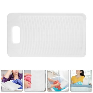 HEMOTON 2 Pcs Clothe Washing Board Washboard Travel 28.50X16.00X1.50CM White