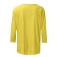 thumbnail image 4 of Admvng Blouses pour Femmes Chic Décontracté Col Rond Manches 3/4 T-shirt Ample Basique Hauts pour Femmes P-2TG, 4 of 5