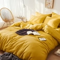 thumbnail image 2 of PURE ERA King Size Duvet Cover Set 100% Cotton Jersey Knit Cotton Yellow ( 1 Duvet Cover + 2 Pillow Shams,Zipper Closure), 2 of 6