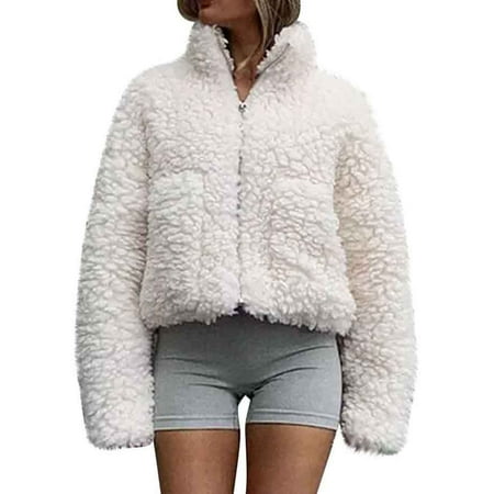 

Women s Plaid Long Sleeve Zipper Sherpa Fleece Sweatshirt Pullover Jacket Coat