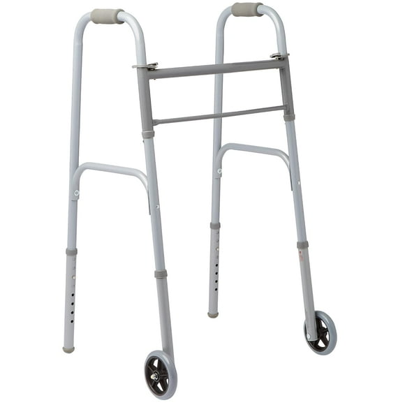 Walker Medline plegable, ligera para personas mayores, con ruedas de 5 pulgadas