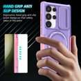 thumbnail image 3 of Allytechgroup Magnetic For Samsung Galaxy S23 Ultra Case with Ring, [1x Screen Protector] [Slide Camera Cover] Military Grade Drop Protection Back Cover For Samsung Galaxy S23 Ultra, Purple, 3 of 10