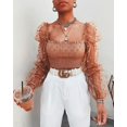 thumbnail image 1 of Blusa transparente de malla para mujer, blusa transparente de gasa de manga larga, blusa de moda, camisa blanca transparente de Organza, Blusas femeninas ZefeiWu 8390612567742, 1 of 1