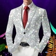 thumbnail image 2 of oqasdz Carnival Mens Suit Jacket Glitter Print Jacket Celebration Stylish Shiny Casual Lightweight Sport Coat Travel Party Business Formal, 2 of 4