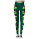 thumbnail image 3 of MKLEKYY Mallas deportivas de cintura alta para mujer, con estampado navideño de dibujos animados, color verde, 3 of 4