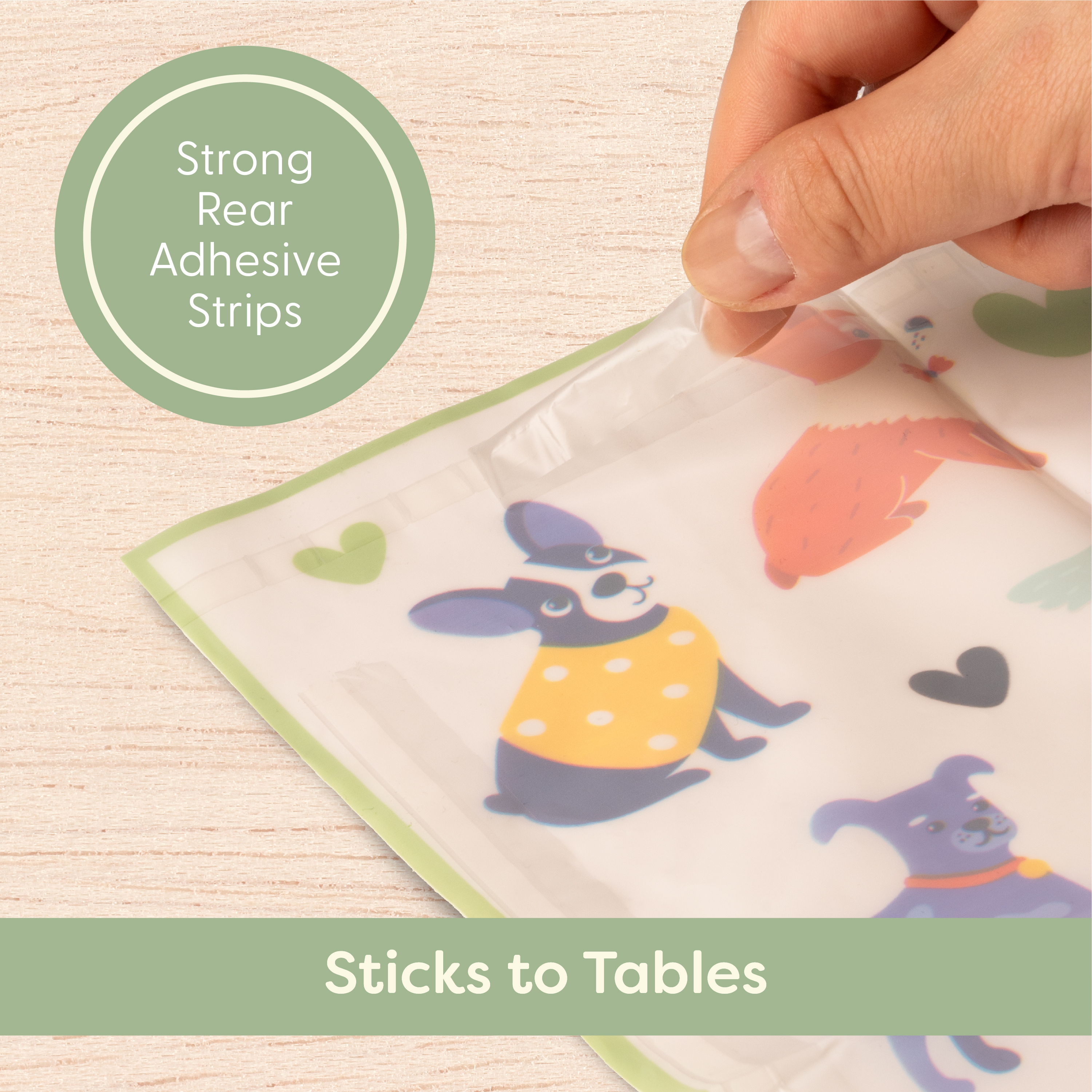 UpwardBaby Disposable Placemats - BPA Free - 36 Waterproof Placemats with Animal Pattern