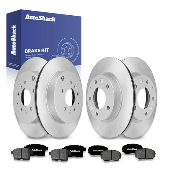 AutoShack Front Vented & Rear Vented Coated Brake Rotors   Premium Ceramic Brake Pads 12-PC Brake Kit Replacement for 2007-2012 Mazda CX-7 ArmorStop