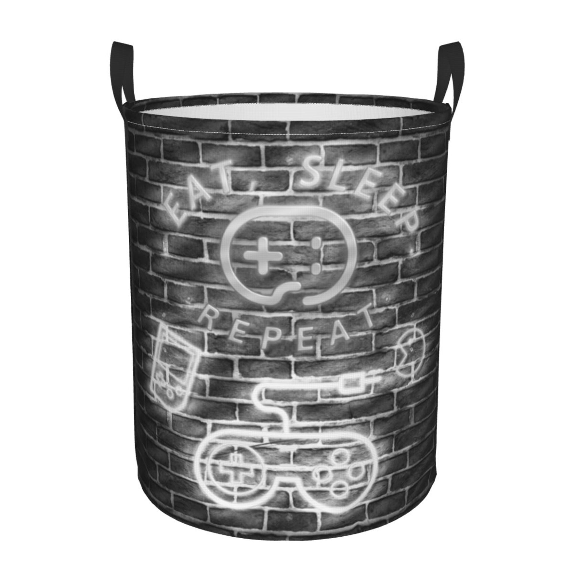 TEQUAN Waterproof Laundry Hampers, Eat Sleep Game Repeat Gamer Console