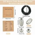 thumbnail image 2 of Morse Code Beads Bracelet Making Kit Ccb Plastic Beads Bulk Silver Barrel Round Spacer Bead Keep Going Display Card Waxed Cord Personalized Kits for Jewelry Making Diy Handmade Crafts Supply, 2 of 5