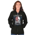 thumbnail image 3 of Liberty Death Skull Crossbones Flag Zip Up Hoodie Men's Women's Brisco Brands S, 3 of 6