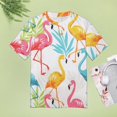 thumbnail image 4 of Flamingo Pattern Women's Short Sleeve T-Shirt Crew Neck Casual Summer Trendy Loose Fit Tops, 4 of 6