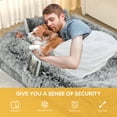 thumbnail image 5 of Dextrus Human Dog Bed, Oversized Memory Foam Dog Bed, 79"x43" with Blanket and Pillow, Removable Fur Cover, Grey, 5 of 7