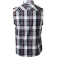 thumbnail image 2 of Ma Croix Mens Sleeveless Plaid Shirt Casual Button Down Flannel, 2 of 5