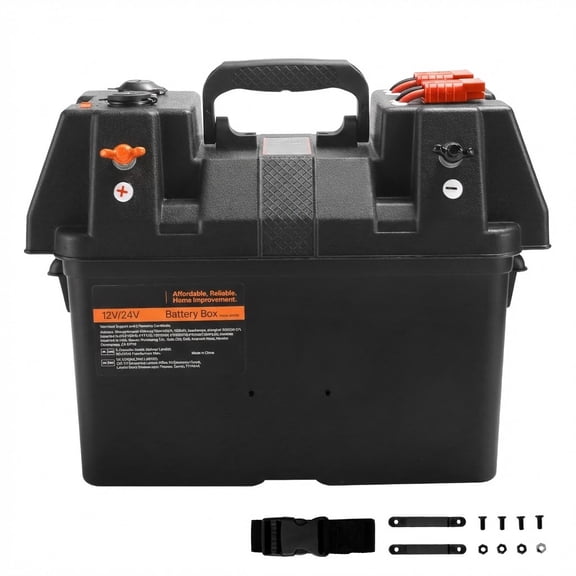Group 24/31 Marine Battery Box, 12V/24V Smart Case with Dual Straps
