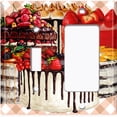 thumbnail image 2 of Metal Light Switch Wall Plate Outlet Cover (Layered Chocolate Vanilla Cake Party Berry Fruit - Single Toggle Single Rocker), 2 of 2