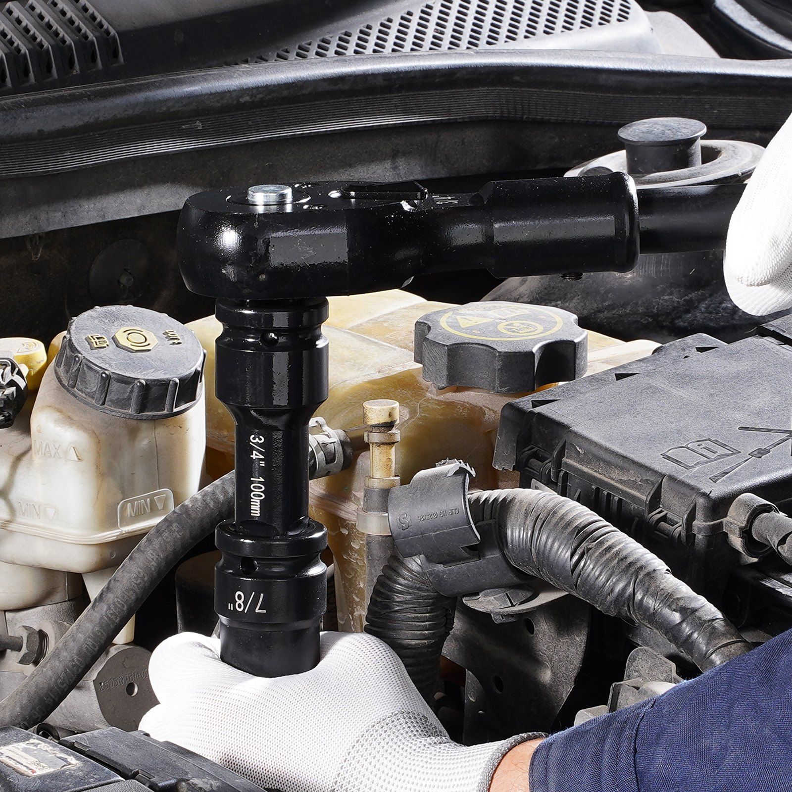 3/4" Drive 27-Piece Impact Socket Set, SAE (7/8" to 2") & Metric (22mm to 50mm), Chrome Molybdenum, Professional Grade
