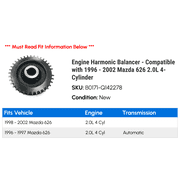 Engine Harmonic Balancer - Compatible with 1996 - 2002 Mazda 626 2.0L 4-Cylinder 1997 1998 1999 2000 2001