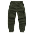 thumbnail image 3 of Rvwovn Men's Cargo Joggers - Tapered Elastic Drawstring Waist Work Pants with Zipper Pockets, 3 of 7