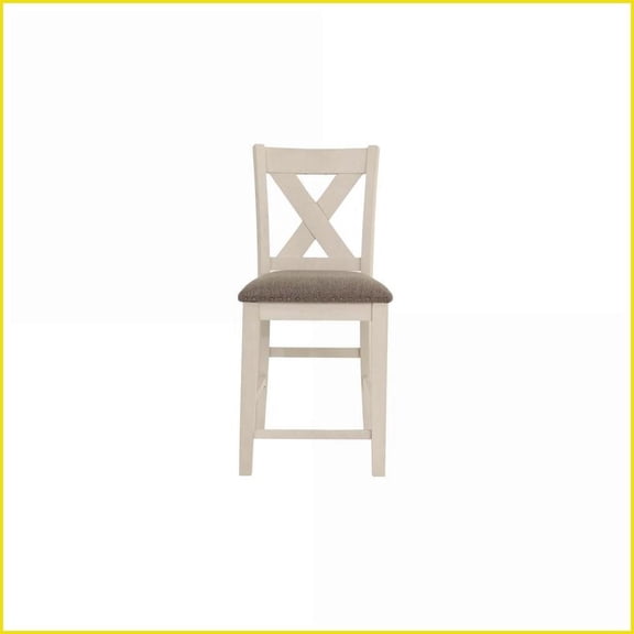 Dining Chairs Set of 2, Modern Counter Height X-Back with Cushioned Seats | Cream White | Dining Room