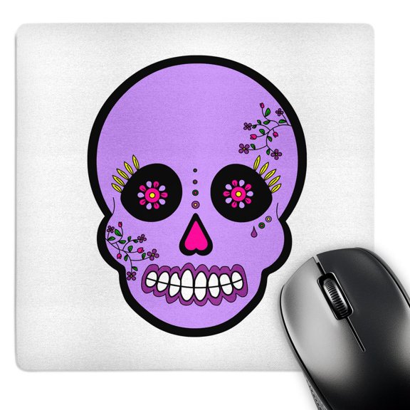 3dRose, Day of the Dead Skull DÃa de los Muertos Sugar Skull Purple, MousePad