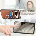 thumbnail image 3 of Phone Case for Google Pixel 8 5G Wallet Cover with Tempered Glass Screen Protector and Slim Ring Stand Credit Card Holder Magnetic Leather Cell Accessories Pixel8 Pixle Eight Women Men Brown, 3 of 14