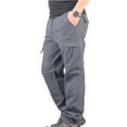 thumbnail image 4 of ibuvkizy Mens Cargo Pants with Multi Pockets Elastic Waist Straight Leg Casual Full Length Cargo Trousers,Sizes M-3XL, 4 of 4