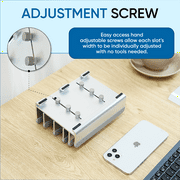 Elestoria Vertical Laptop Stand Office Desk Accessories Laptop Organizer, Silver