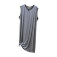 thumbnail image 2 of Bovxnpu Mens Bathrobes, Men's Nightshirt Sleeveless Nightgown Tank Top Soft Loose Sleepwear Lightweight Nightwear Comfy Sleep Shirt, 2 of 7