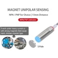 thumbnail image 5 of Magnetic Reed Switch Effect Proximity Sensor M12 16mm Distance NPN PNP SelfAdjust Normally Open(LHL1818NO), 5 of 5