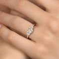 thumbnail image 4 of Gem Stone King 1.54 Ct Peach Morganite G/H Lab Grown Diamond 18K Rose Gold Plated Silver Ring, 4 of 6