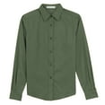 thumbnail image 4 of Womens Long Sleeve Easy Care Cotton/Polyester Shirt Clover Green S, 4 of 5