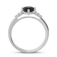 thumbnail image 4 of 2.15 Carat Round Cut Black Onyx & Aquamarine Gemstone Unique Engagement Ring for Women Solid 18K White Gold Size 5 by Diamond-Capitals, 4 of 7