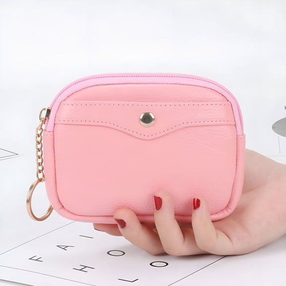 TELOLY Zipper Portable Coin Purse Mini Change Wallet Coin Pocket for Women Credit Card ID Key Headset Lipstick Organizer