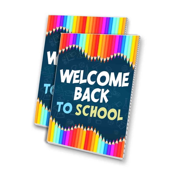 Welcome Back to School (24" X 36") 4mm Corrugated Plastic Panel, Graphics Applied To 1 Side (Pk of 2)