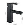 thumbnail image 2 of ZHAOCHENG Grifo de baño ZTFORUS de acero inoxidable negro con manija cuadrada, mezclador de lavabo, agua fría y caliente, grifo de lavado de manos desmontable., 2 of 5