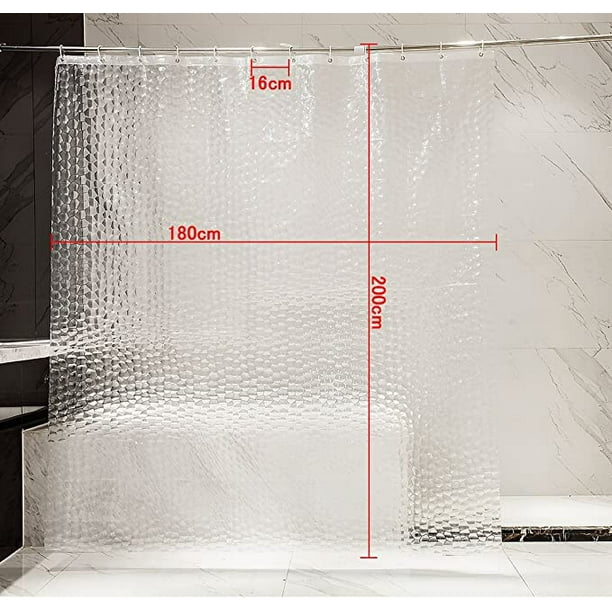 Rideau de douche en plastique, Clear 180 x 200 cm