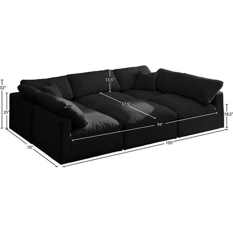Meridian Furniture Plush Velvet Standard Cloud Modular Down Filled Overstuffed 70 Meridian Furniture Plush Velvet Standard Cloud Modular Down Filled Overstuffed 70