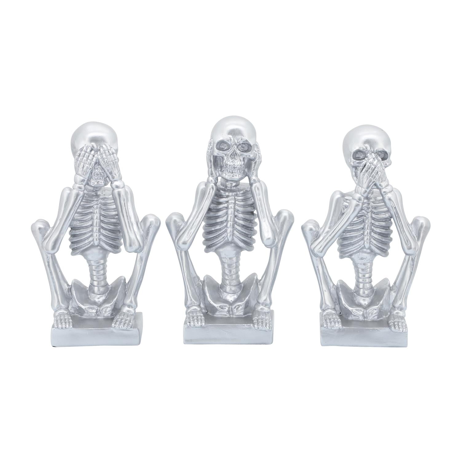 RES, S/3 NO EVIL SKELETONS , SILVER - Walmart.com