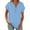 Blue, variant on Rolled up Sleeve Shirts for Women Short Sleeve T-Shirts Loose Fitting Curvy Hem Tunics Buttons V Neck Dressy Blouses Black,S