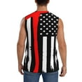 thumbnail image 4 of JUNZAN Firefighters USA Flag Men's Sleeveless T Shirts,Sleeveless Muscle Shirts,Sizes S-3XL, 4 of 8