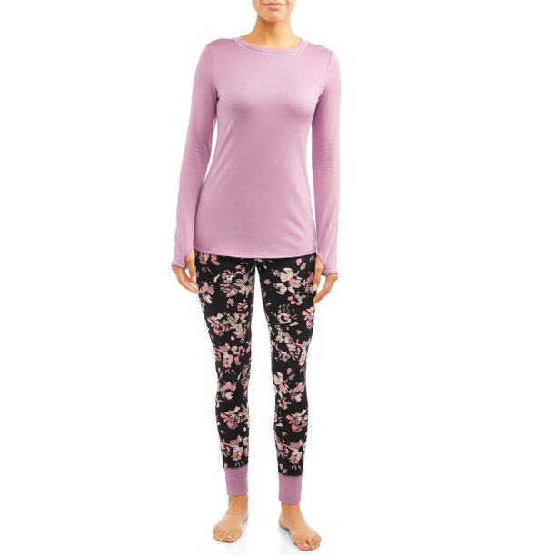 ClimateRight by Cuddl Duds Women's 2Piece Brushed Comfort Warm Long