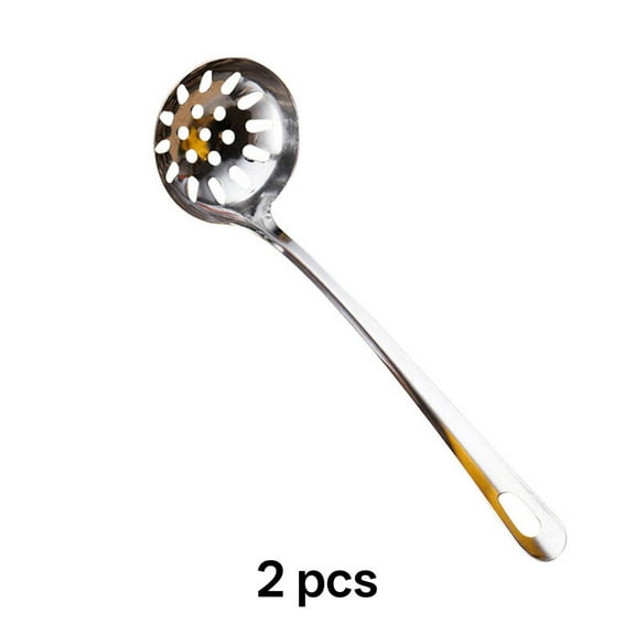 FACEGA 2Pcs Soup Spoons Stainless Steel Ladle Soup Ladle,Silver