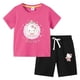 thumbnail image 4 of Hello Kitty-Camiseta de algodón con estampado de dibujos animados para niños y niñas, traje de dos piezas con pantalones de manga corta, verano, 4 of 5