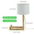 thumbnail image 4 of Bedside Cute Table Lamp with Wood Changeable Base, Vintage White Farbic Lampshade Nightstand Lamp, Industrial Small Reading Desk Light Decor for Living Room, Kids Room, Ktichen Island, 4 of 7