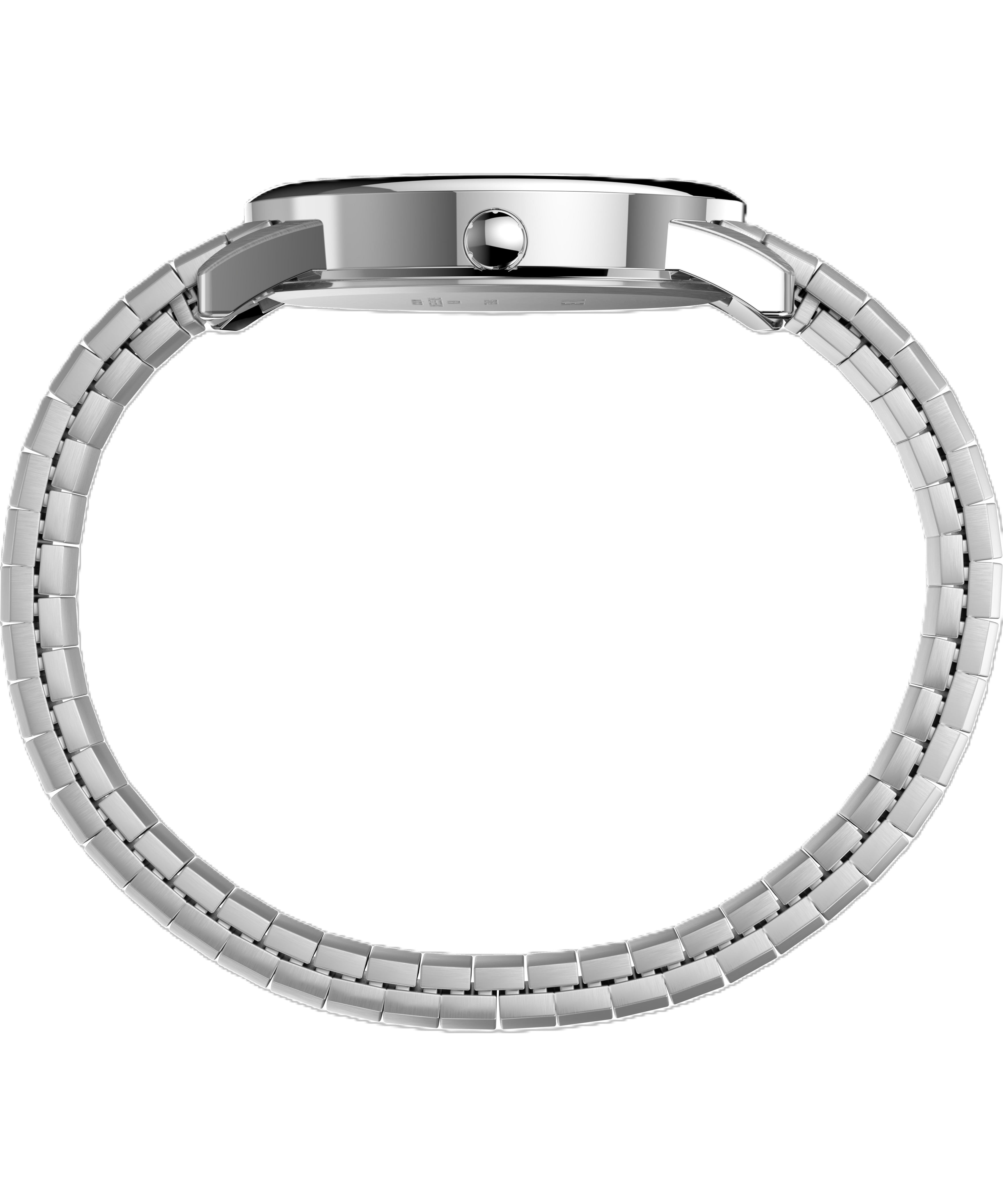 Timex Men's Easy Reader Date Silver/White 35mm Casual Watch, Tapered Expansion Band