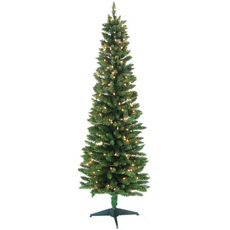 Jolly Workshop Pencil Pre-Lit 6' Green Artificial Christmas Tree with 200 Clear