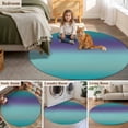 thumbnail image 5 of Teal Purple Ombre Round Area Rug 6Ft Washable Circle Rugs for Bathroom Office, Modern Gradient Abstract Art Non-Slip Carpet Floor Mats Indoor Outdoor Carpet Runner Aesthetic Home Decor, 5 of 8