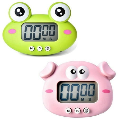 

Kitchen Timer 2 Pieces Cute Cartoon Animal Countdown Timer Digital Cooking Timer With Magnetic Large Screen Clock|Kitchen Timers
